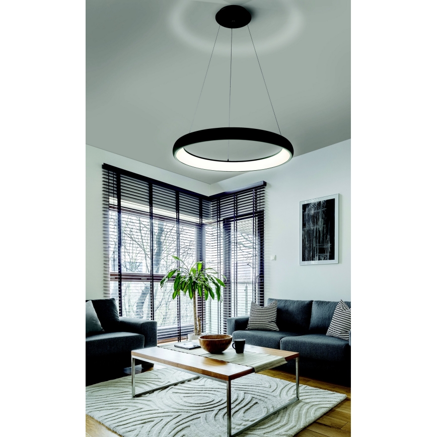 Azzardo AZ5060 - Himmennettävä LED-kattokruunu johdossa ANTONIO LED/32W/230V musta + kauko-ohjaus
