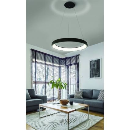 Azzardo AZ5063 - Himmennettävä LED-kattokruunu johdossa ANTONIO LED/50W/230V musta + kauko-ohjaus