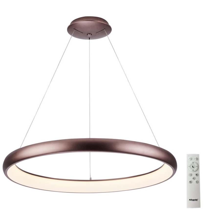 Azzardo AZ5065 - Himmennettävä LED-kattokruunu johdossa ANTONIO LED/80W/230V ruskea + kauko-ohjaus