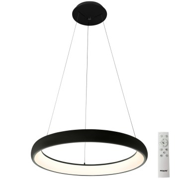 Azzardo AZ5066 - Himmennettävä LED-kattokruunu johdossa ANTONIO LED/80W/230V musta + kauko-ohjaus