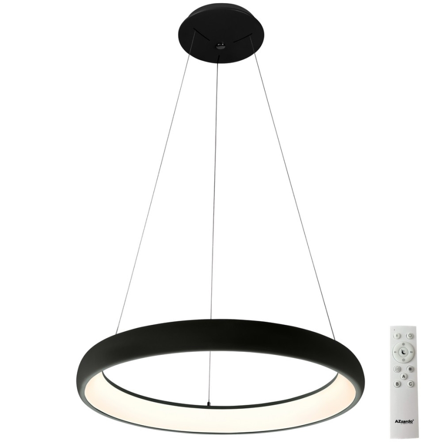 Azzardo AZ5066 - Himmennettävä LED-kattokruunu johdossa ANTONIO LED/80W/230V musta + kauko-ohjaus