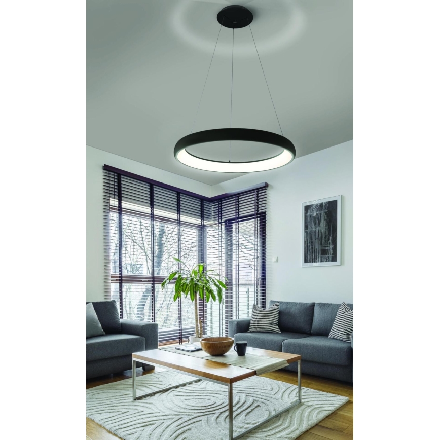 Azzardo AZ5066 - Himmennettävä LED-kattokruunu johdossa ANTONIO LED/80W/230V musta + kauko-ohjaus