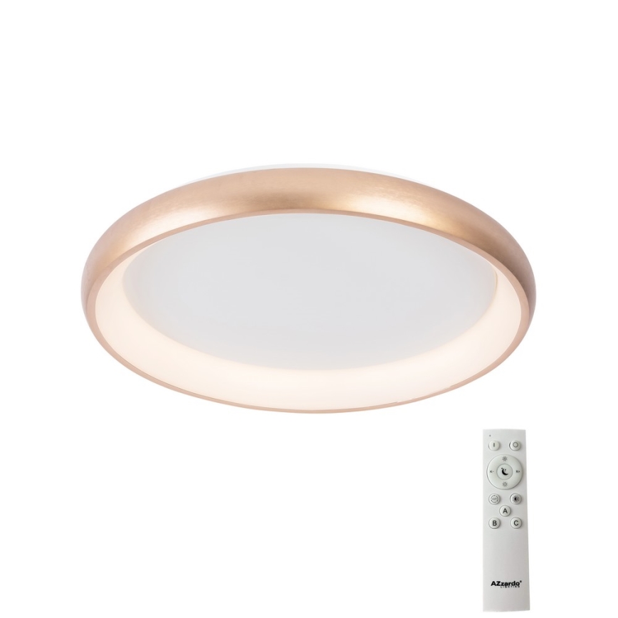 Azzardo AZ5070 - Himmennettävä LED-kattovalaisin ANTONIO LED/32W/230V kulta + kauko-ohjaus