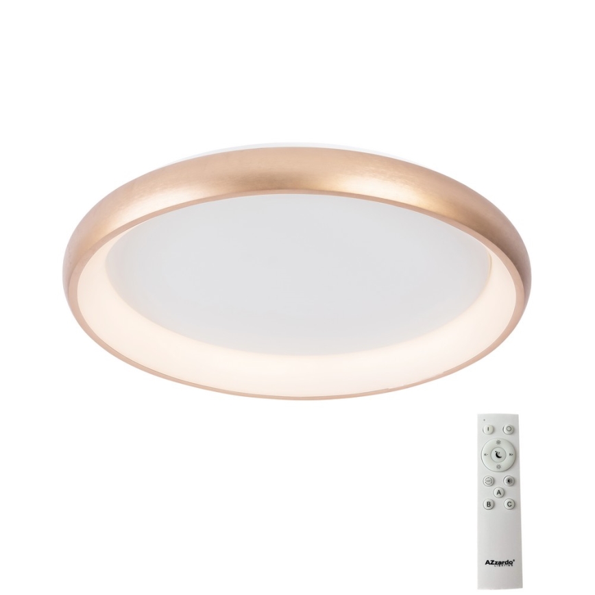 Azzardo AZ5073 - Himmennettävä LED-kattovalaisin ANTONIO LED/50W/230V kulta + kauko-ohjaus