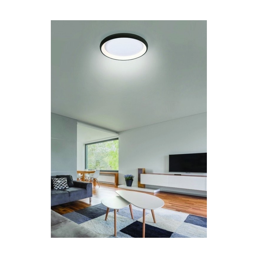 Azzardo AZ5075 -Himmennettävä LED-kattovalaisin ANTONIO LED/80W/230V musta + kauko-ohjaus