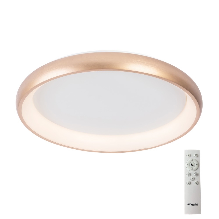 Azzardo AZ5076 - Himmennettävä LED-kattovalaisin ANTONIO LED/80W/230V kulta + kauko-ohjaus
