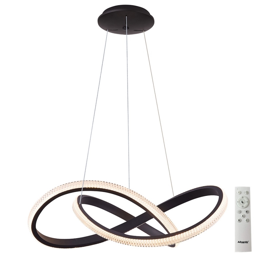 Azzardo AZ5096 - Himmennettävä LED-kattokruunu johdossa INFINITY LED/80W/230V musta + kauko-ohjaus