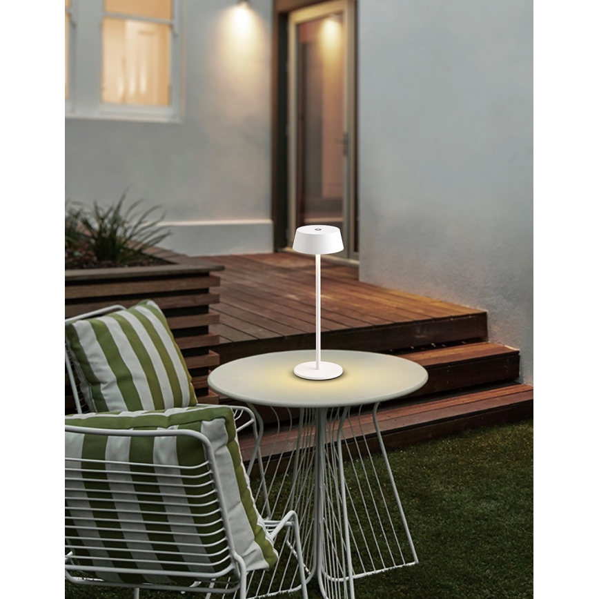 Azzardo AZ5334 - LED Ulkotila himmennettävä rechargeable lamppu GILBERTO LED/2W/5V IP54 valkoinen