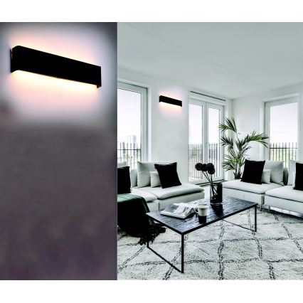 Azzardo AZ5342 - LED-seinävalaisin GALASSO LED/30W/230V 83 cm musta