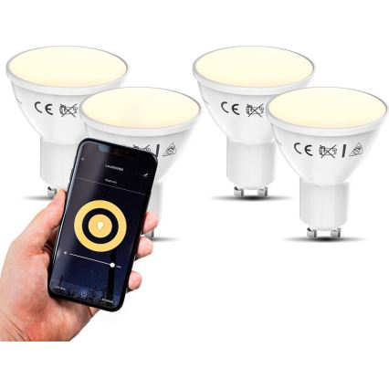 B.K. Licht 1261 - SETTI 4x Himmennettävä LED-polttimo GU10/5,5W/230V Wi-Fi Tuya 2700K