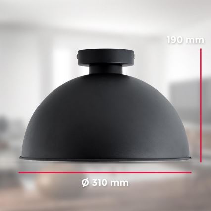 B.K. Licht 1322 - Kattovalo 1xE27/60W/230V musta/kulta