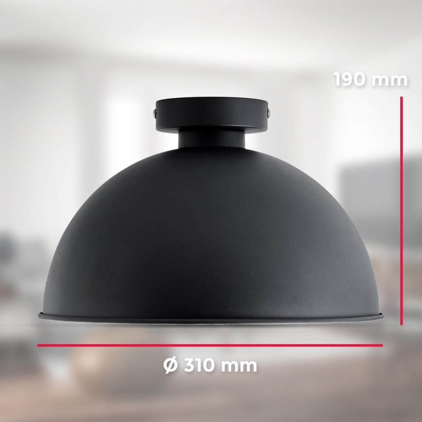 B.K. Licht 1322 - Kattovalo 1xE27/60W/230V musta/kulta