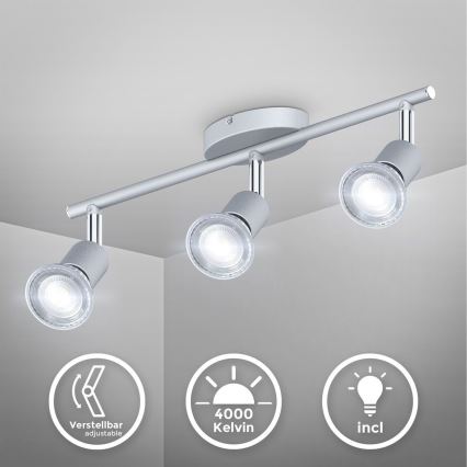 B.K.Licht 1409 - LED-kohdevalaisin 3xGU10/5W/230V