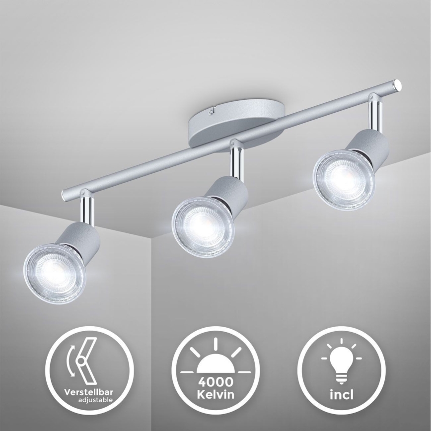B.K.Licht 1409 - LED-kohdevalaisin 3xGU10/5W/230V