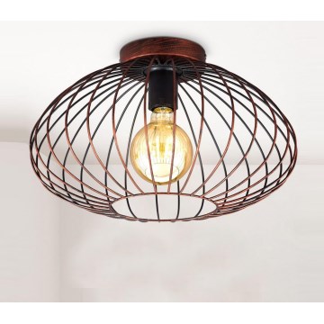 B.K. Licht 1471 - Pinta-asennettava kattokruunu RETRO 1xE27/40W/230V kupari