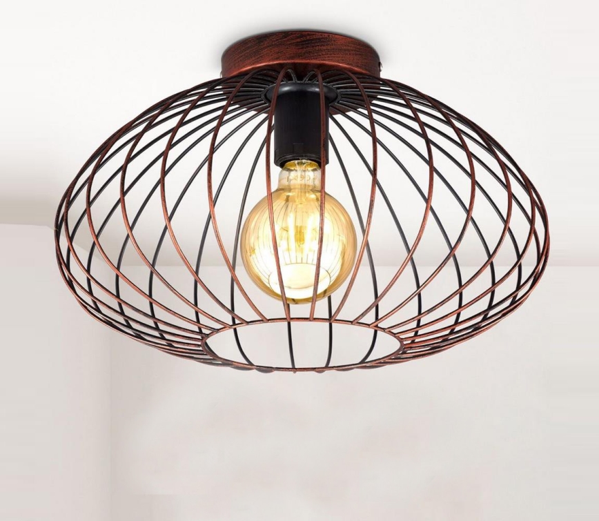 B.K. Licht 1471 - Pinta-asennettava kattokruunu RETRO 1xE27/40W/230V kupari