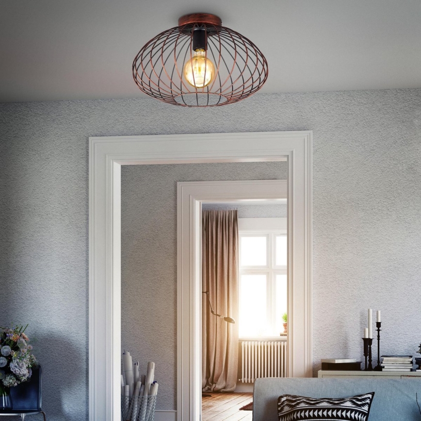 B.K. Licht 1471 - Pinta-asennettava kattokruunu RETRO 1xE27/40W/230V kupari