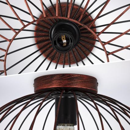 B.K. Licht 1471 - Pinta-asennettava kattokruunu RETRO 1xE27/40W/230V kupari