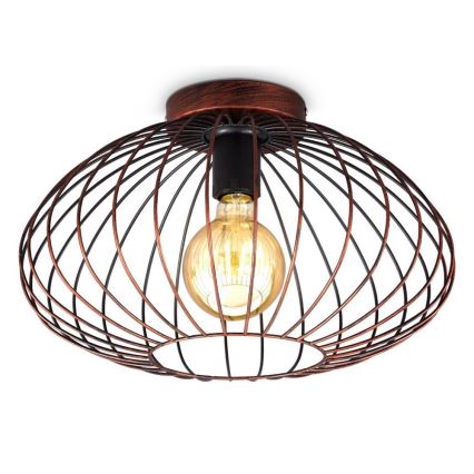 B.K. Licht 1471 - Pinta-asennettava kattokruunu RETRO 1xE27/40W/230V kupari