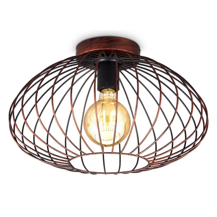 B.K. Licht 1471 - Pinta-asennettava kattokruunu RETRO 1xE27/40W/230V kupari