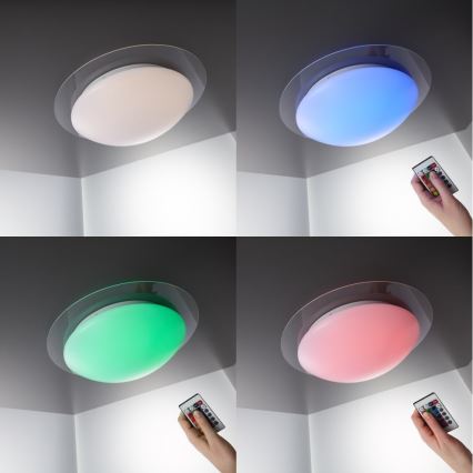 B.K.Licht BKL1025 - LED RGB Himmennettävä kylpyhuoneen kattovalaisin ASKELLA LED/12W/230V IP44 + kauko-ohjaus