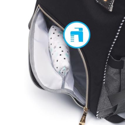 BabyOno - Reppu vaihtotarvikkeille rattaita varten Oslo Style musta
