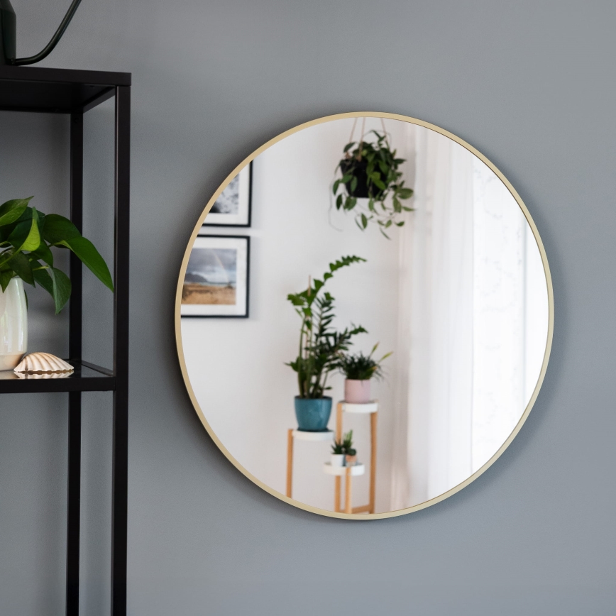 Baltica Design - LED-kylpyhuoneen seinäpeili valaistuksella BRIGHT LED/15W/230V 4500K Ø 100 cm IP65 kultainen