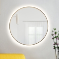 Baltica Design - LED-kylpyhuoneen seinäpeili valaistuksella BRIGHT LED/15W/230V 3000K Ø 80 cm IP65 kultainen