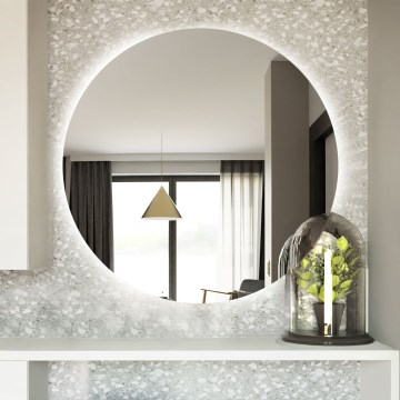 Baltica Design - taustavalaistu kylpyhuoneen LED-seinäpeili BRIGHT, LED/15W/230V, 6500K, Ø 100 cm, IP65