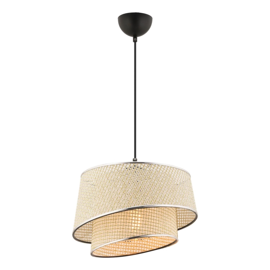 BARETTE-riippuvalaisin vaijerilla 1xE27/60W/230V kerma/kiiltävä kromi