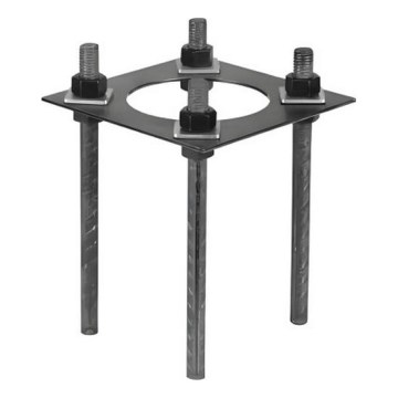 BASE 20x20 cm asennuspohja ulkovalaisinpylväälle, musta