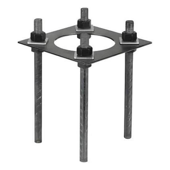 BASE 20x20 cm asennuspohja ulkovalaisinpylväälle, musta