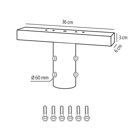 BASE-asennuskannake ulkovalaisimille Ø 60 mm, musta