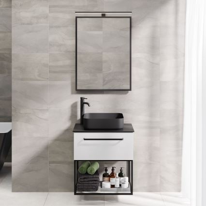 BATH DELUXE 01-060-05-02-00 - Kylpyhuone peili BORGSTED 60x80 cm musta
