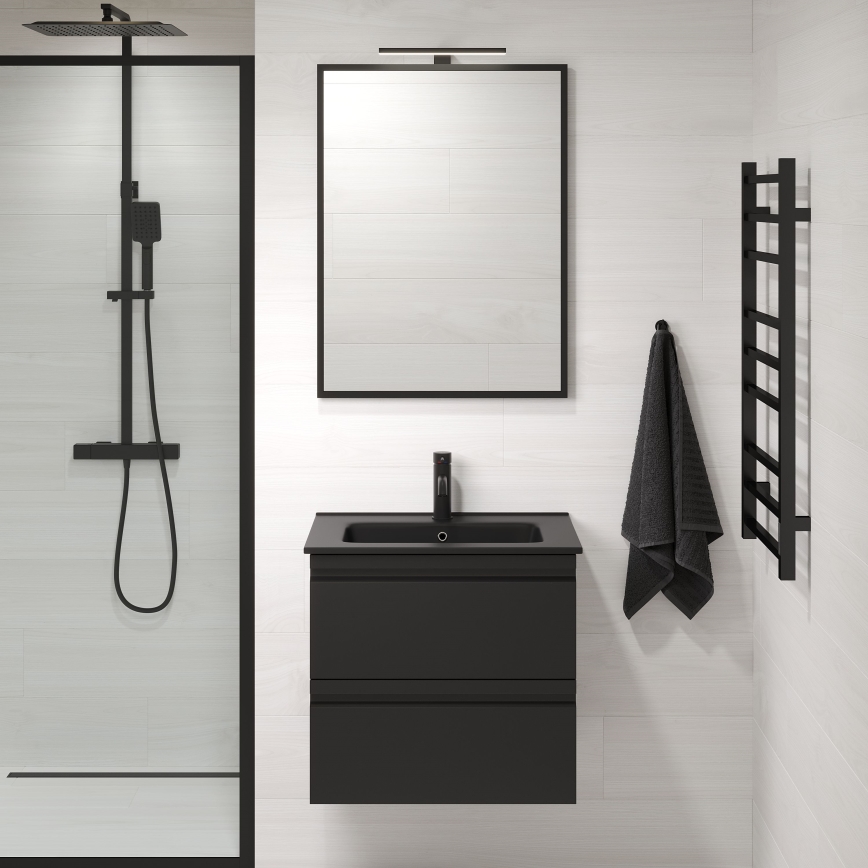BATH DELUXE 01-060-05-02-00 - Kylpyhuone peili BORGSTED 60x80 cm musta