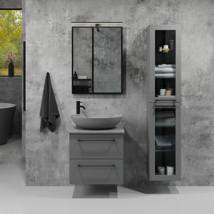 BATH DELUXE 01-060-05-02-00 - Kylpyhuone peili BORGSTED 60x80 cm musta