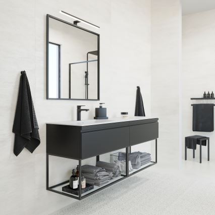 BATH DELUXE 01-080-05-02-00 - Kylpyhuone peili BORGSTED 80x80 cm musta