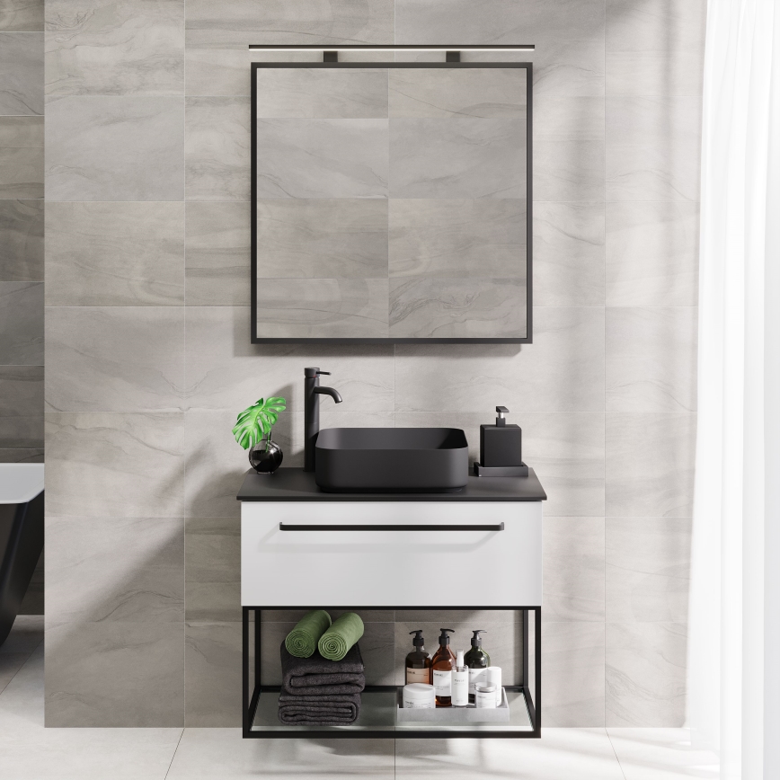 BATH DELUXE 01-080-05-02-00 - Kylpyhuone peili BORGSTED 80x80 cm musta
