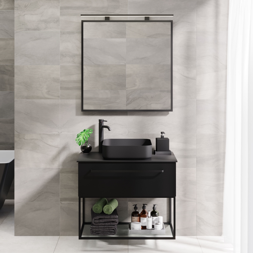 BATH DELUXE 01-080-05-02-00 - Kylpyhuone peili BORGSTED 80x80 cm musta