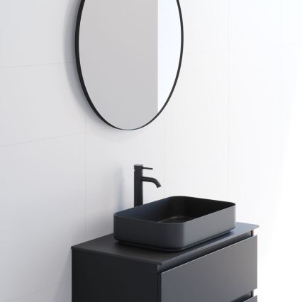 BATH DELUXE 01-080-09-02-00 - Kylpyhuone peili BORGSTED halkaisija 80 cm musta
