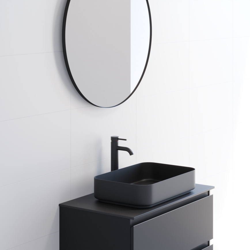 BATH DELUXE 01-080-09-02-00 - Kylpyhuone peili BORGSTED halkaisija 80 cm musta