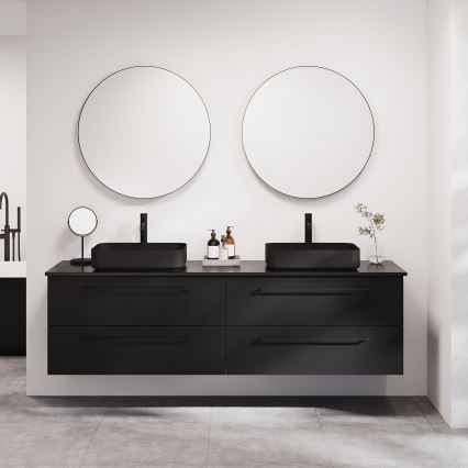 BATH DELUXE 01-080-09-02-00 - Kylpyhuone peili BORGSTED halkaisija 80 cm musta