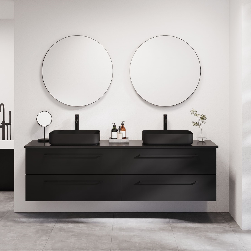 BATH DELUXE 01-080-09-02-00 - Kylpyhuone peili BORGSTED halkaisija 80 cm musta
