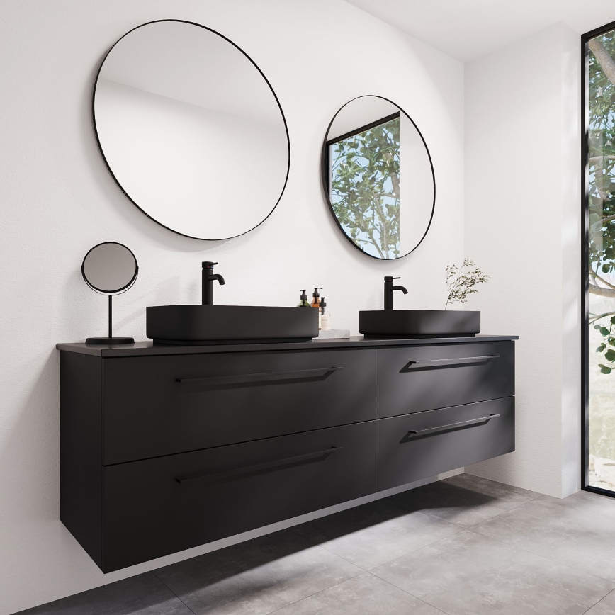 BATH DELUXE 01-080-09-02-00 - Kylpyhuone peili BORGSTED halkaisija 80 cm musta