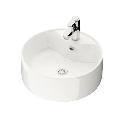 BATH DELUXE 06-038-09-11-00 - VIKEDAL tason päälle asennettava pesuallas Ø 38 cm, keraaminen/valkoinen