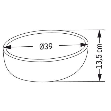 BATH DELUXE 06-039-19-23-00 - Pöytätason pesuallas BERGEN halkaisija 39 cm betoni/harmaa