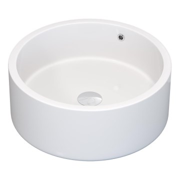 BATH DELUXE 06-041-53-11-00 - Tason päälle asennettava pesuallas RUNDTOM, halkaisija 41,5 cm, keramiikka/kiiltävä valkoinen