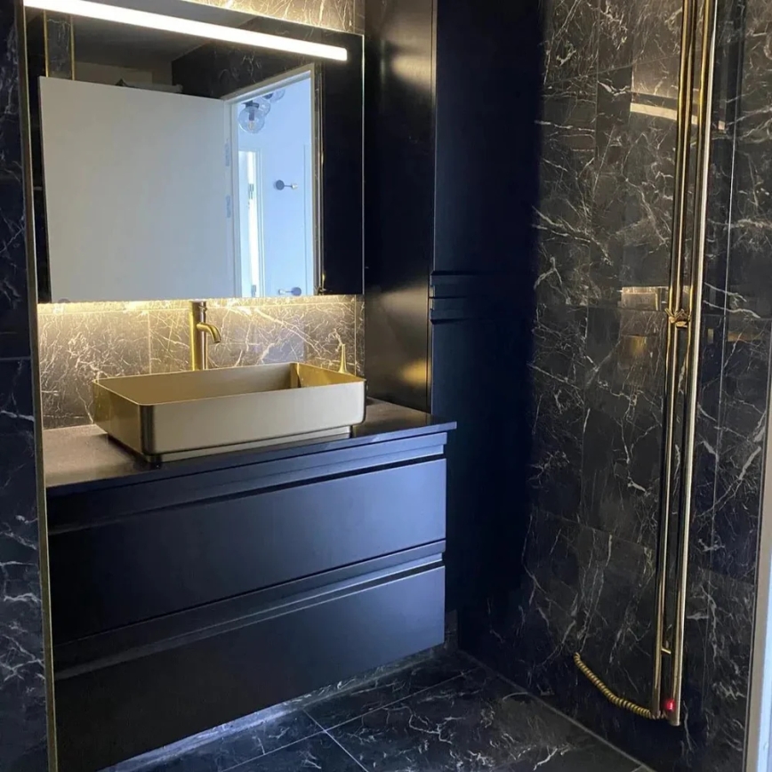 BATH DELUXE 06-052-18-70-00 - LJORDAL tasoon asennettava pesuallas 52x34 cm ruostumaton teräs/harjattu messinki