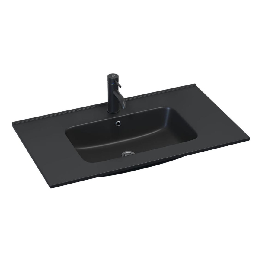 BATH DELUXE 06-080-27-02-00 - Upotettava pesuallas HYGE 81x46 cm keraaminen/musta