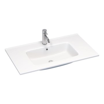 BATH DELUXE 06-080-27-11-00 - Upotettava pesuallas LILLESNAD 81x46 cm keramiikka/valkoinen
